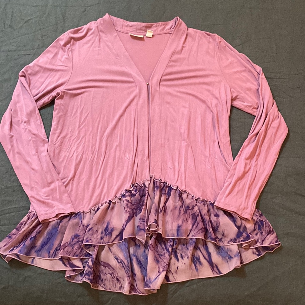 Logo by Lori Goldstein Lavender Cardigan Medium
